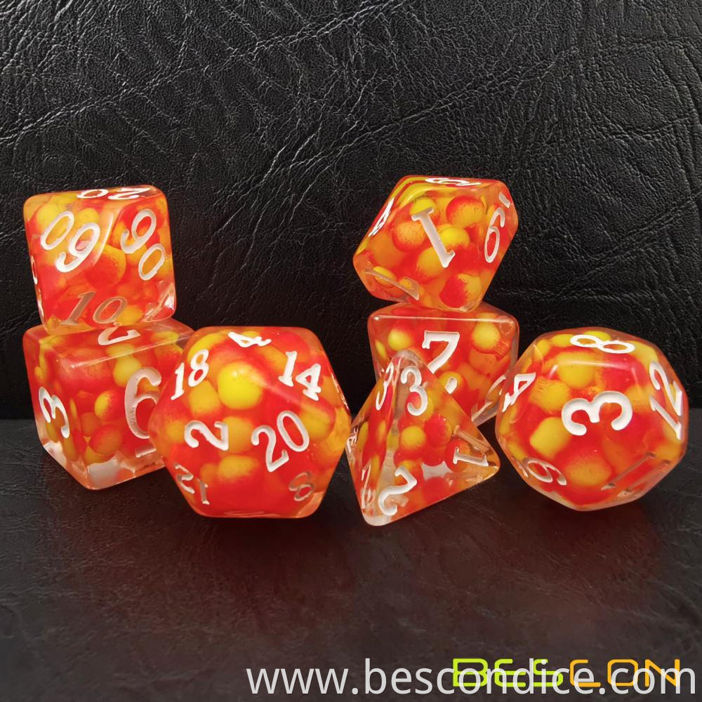 Firey Pearl Polyhedral Dice Set 4